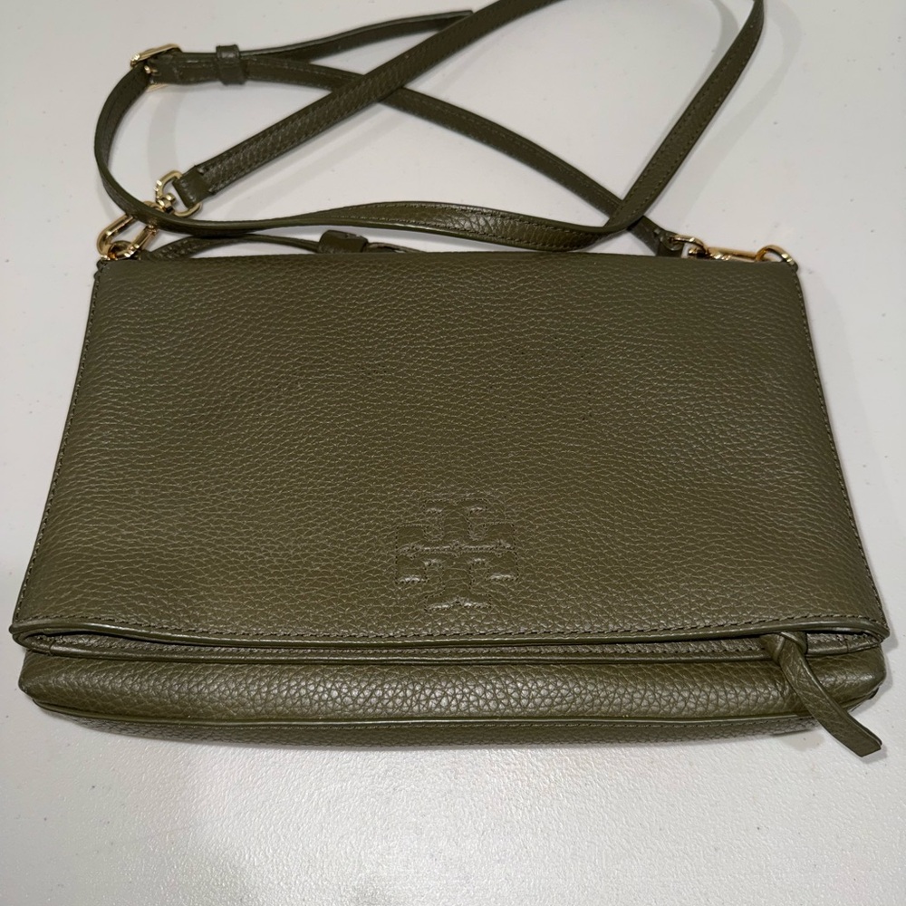 Tory Burch Thea Olive Green Leather Crossbody